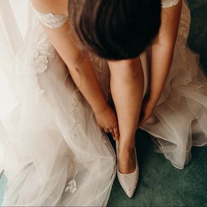 David’s Bridal Sequin Stilettos